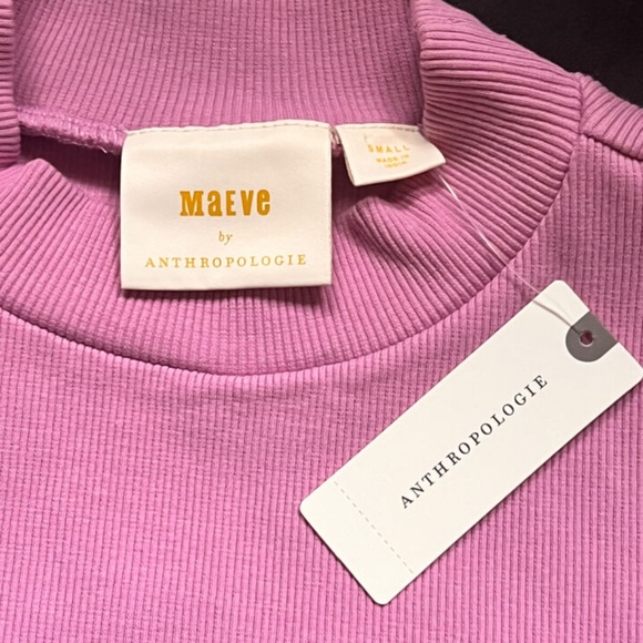Maeve by Anthropologie Mock Neck Top - PINK - NWT - SMALL - Picture 8 of 10